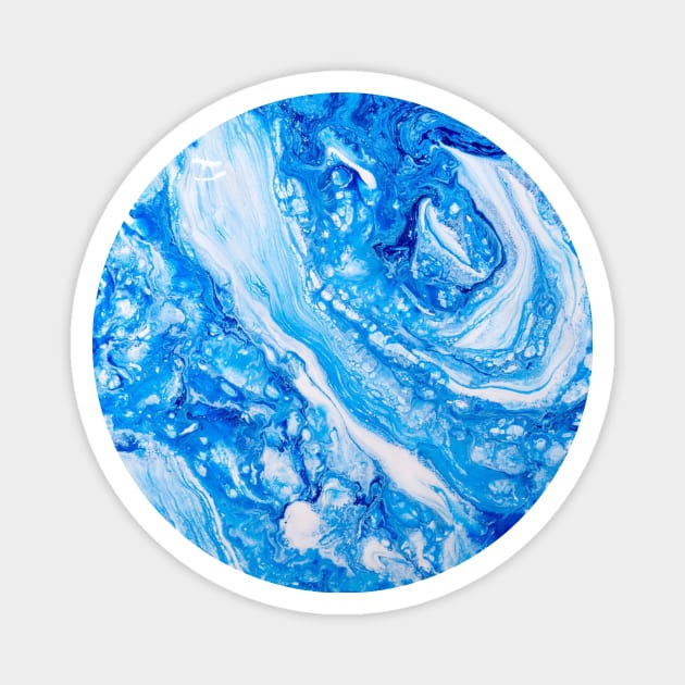 Hydro Flask sticker - Aesthetic abstract ocean blue sea watercolor texture Magnet by Vane22april